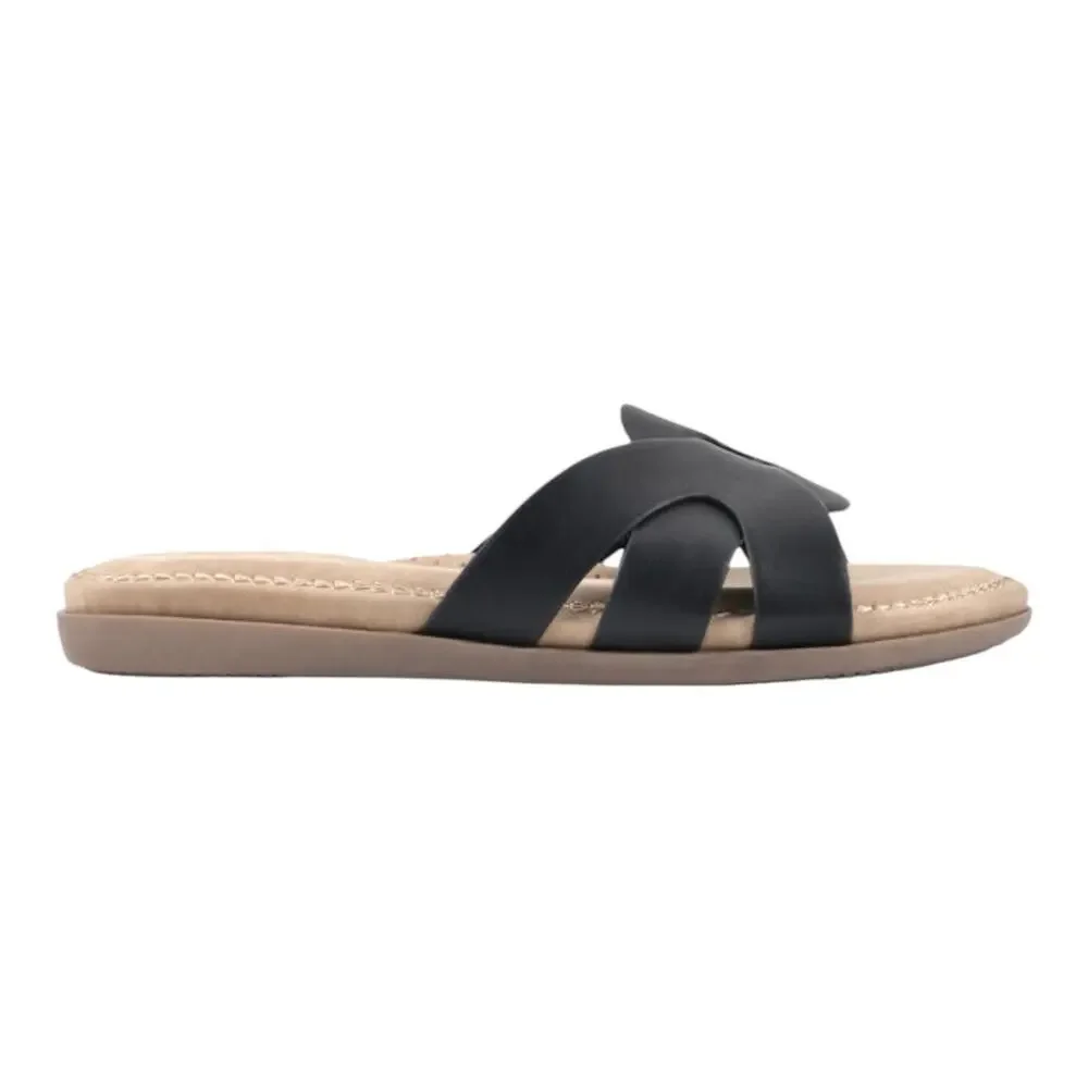 Cliffs Women's Fortunate Woven Slip On Sandals Black Size 6